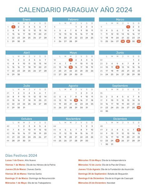 calendario de paraguay 2024